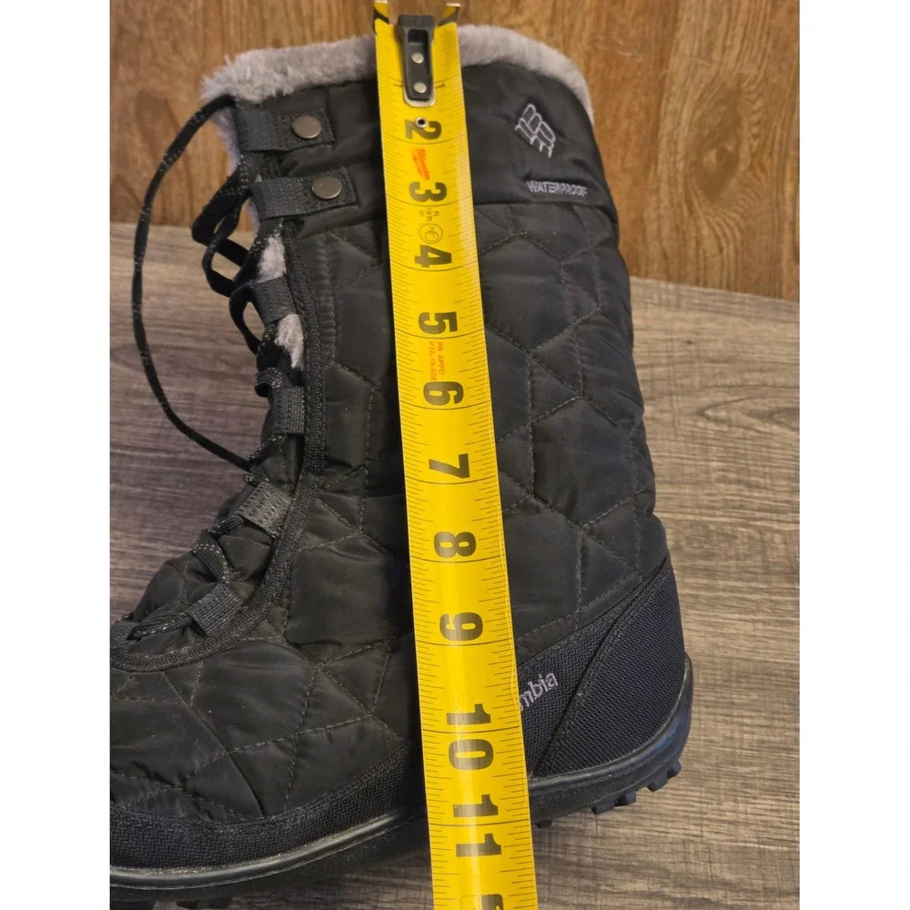 Columbia Minx II Omni-Heat‎ Quilted Winter Boots Womens Size 10 Black